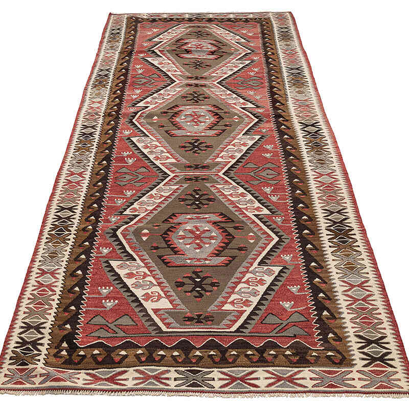 Vintage Adana Kilim Rug - 3' 10" x 8' 11" (46" x 107") - K0080689