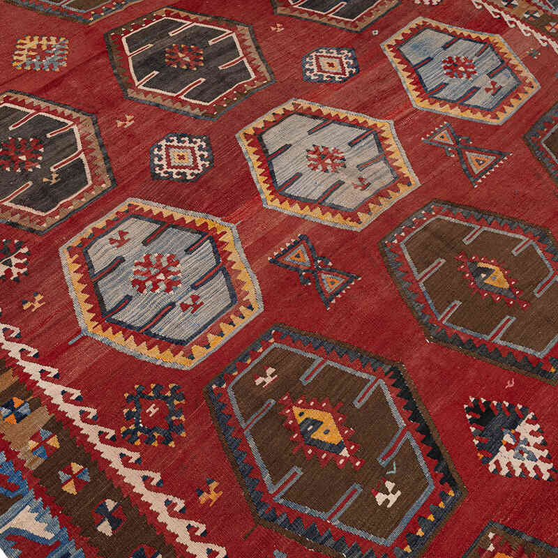 Vintage Sarkisla Kilim Rug - 7' 4" x 10' 1" (88" x 121") - K0080693