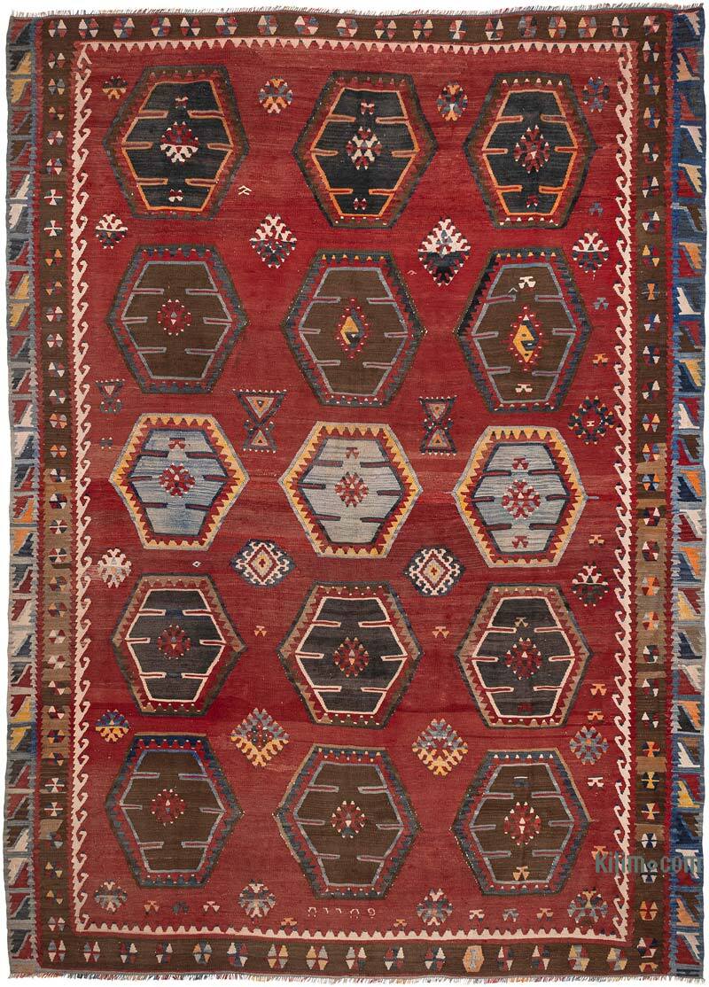 Vintage Sarkisla Kilim Rug - 7' 4" x 10' 1" (88" x 121") - K0080693