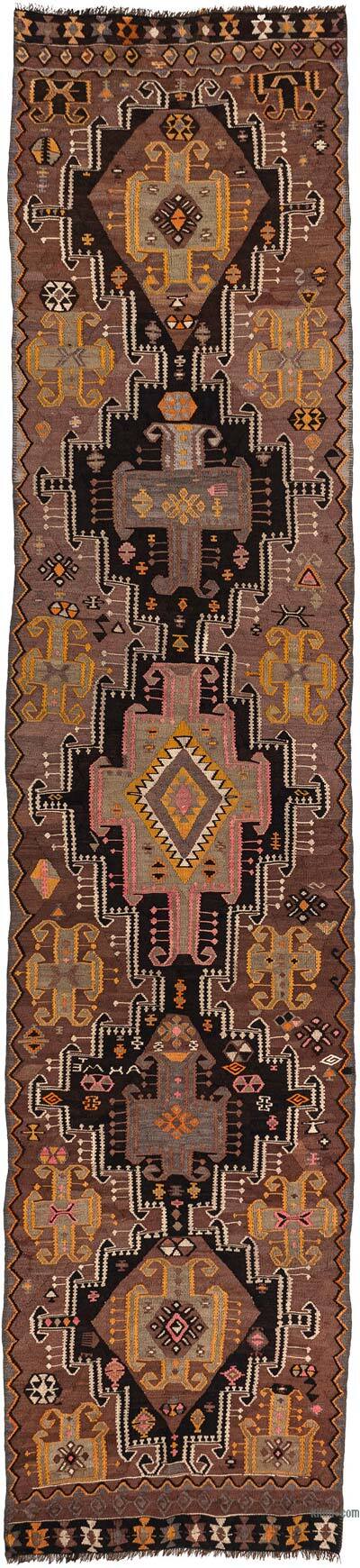 Vintage Kars Kilim Runner - 3' 1" x 13' 5" (37" x 161")