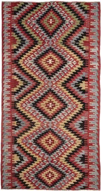 Vintage Oushak Kilim Rug - 5' 7" x 10' 8" (67" x 128")