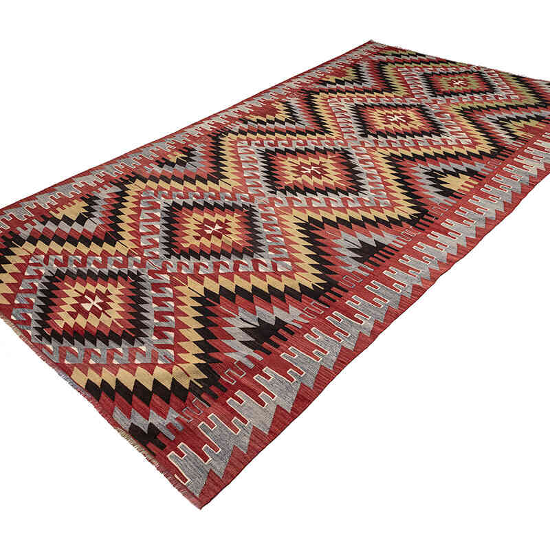 Vintage Oushak Kilim Rug - 5' 7" x 10' 8" (67" x 128") - K0080706