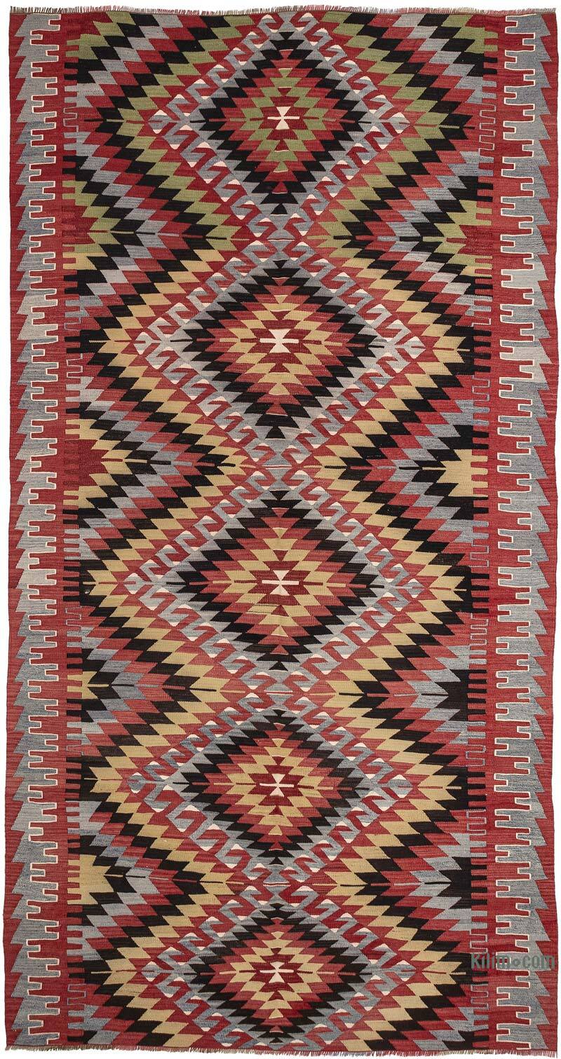 Vintage Oushak Kilim Rug - 5' 7" x 10' 8" (67" x 128") - K0080706