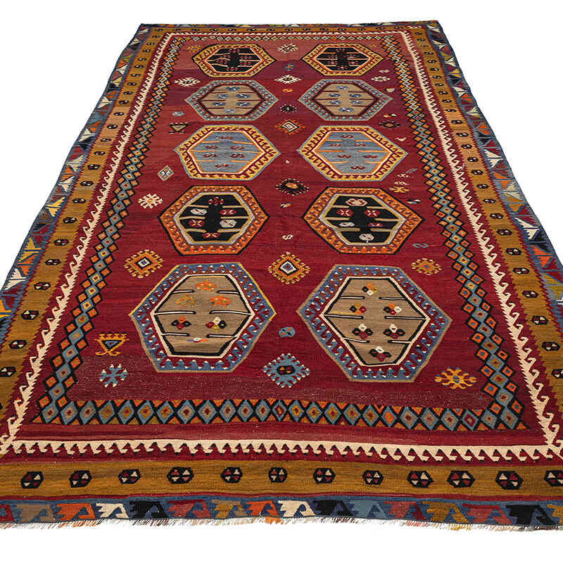 Vintage Sarkisla Kilim Rug - 6'  x 10' 2" (72" x 122") - K0080712