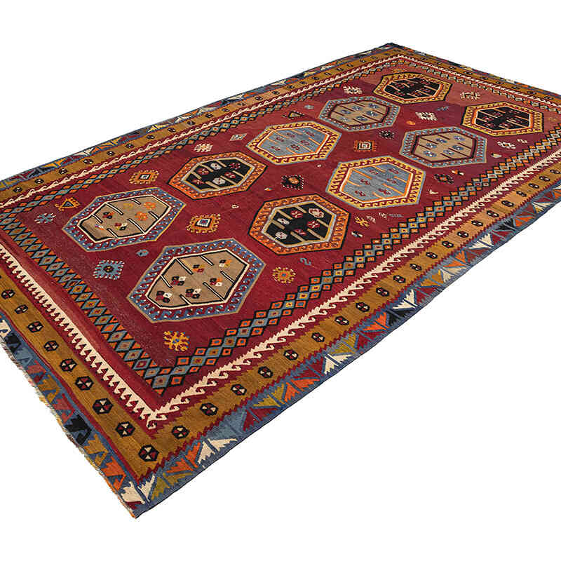 Vintage Sarkisla Kilim Rug - 6'  x 10' 2" (72" x 122") - K0080712