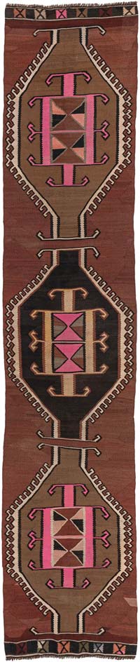 Vintage Kars Kilim Runner - 2' 7" x 12' 8" (31" x 152")