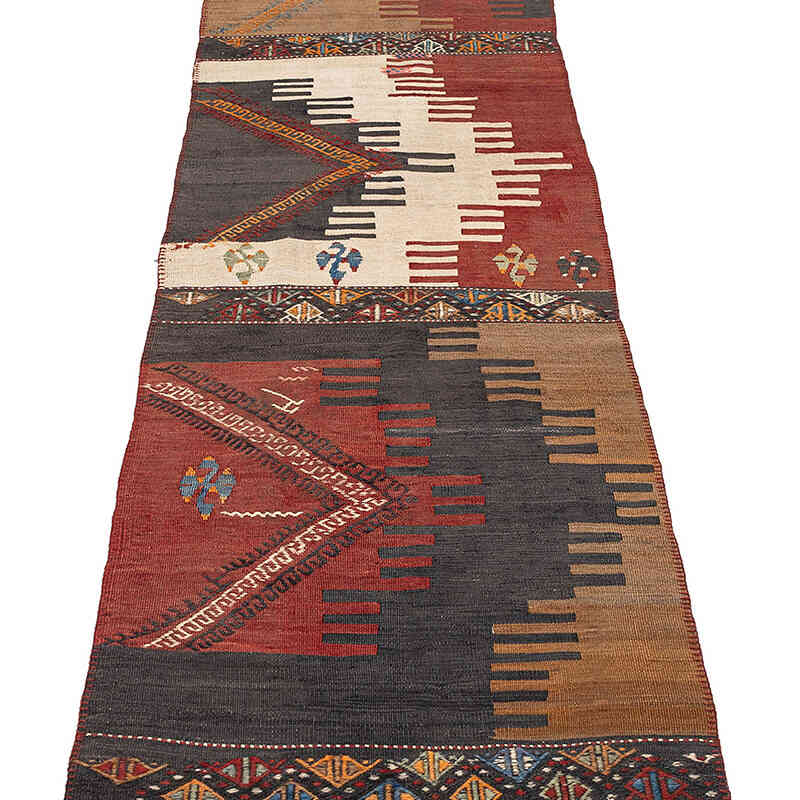 Vintage Sivas Kilim Runner - 2' 4" x 10' 7" (28" x 127") - K0080726