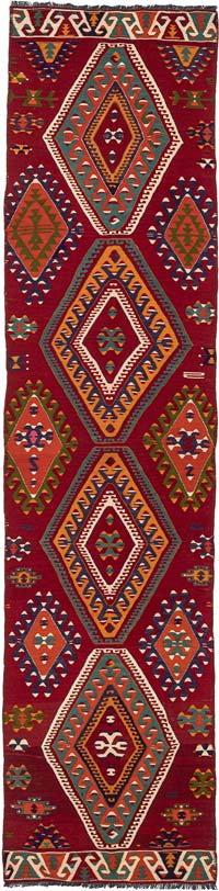 Vintage Mut Kilim Runner - 2' 7" x 10' 9" (31" x 129")