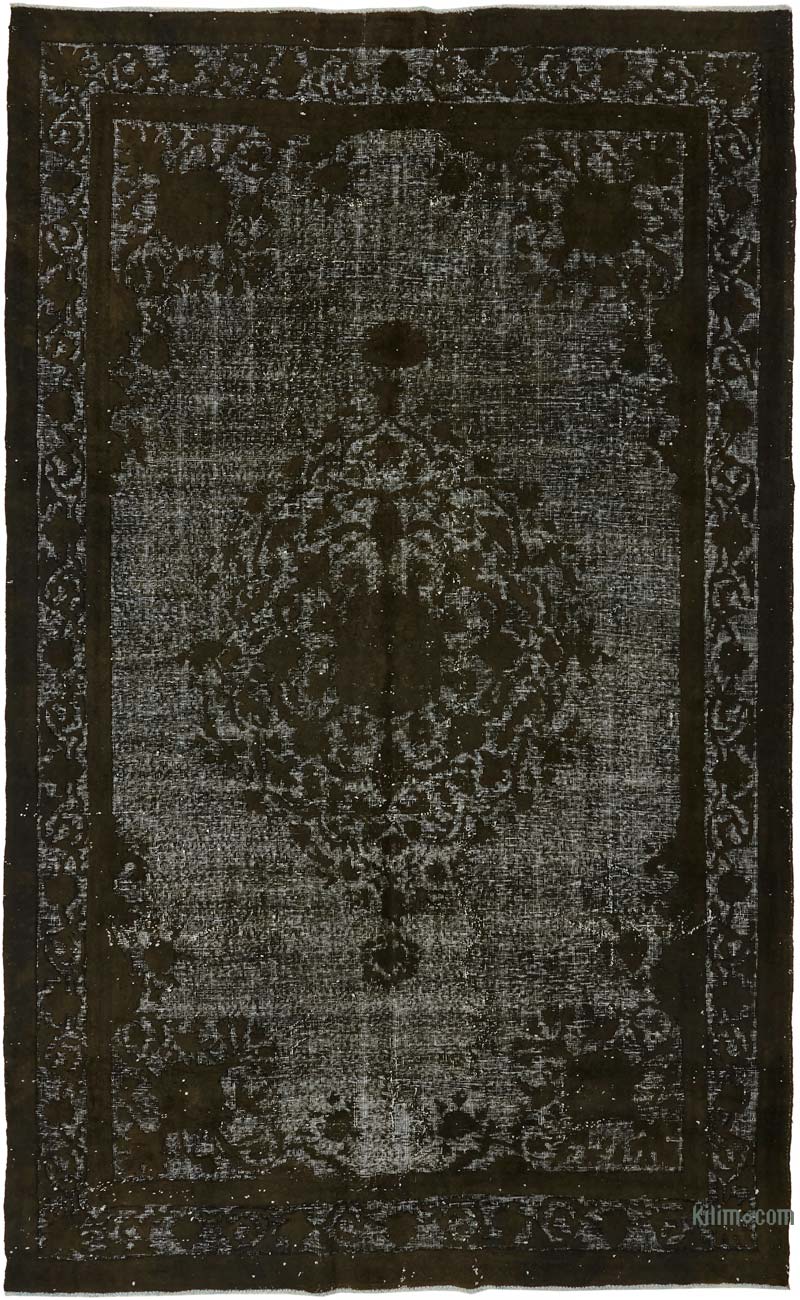 Hand Carved Over-Dyed Rug - 7'  x 11' 4" (84" x 136") - K0080747