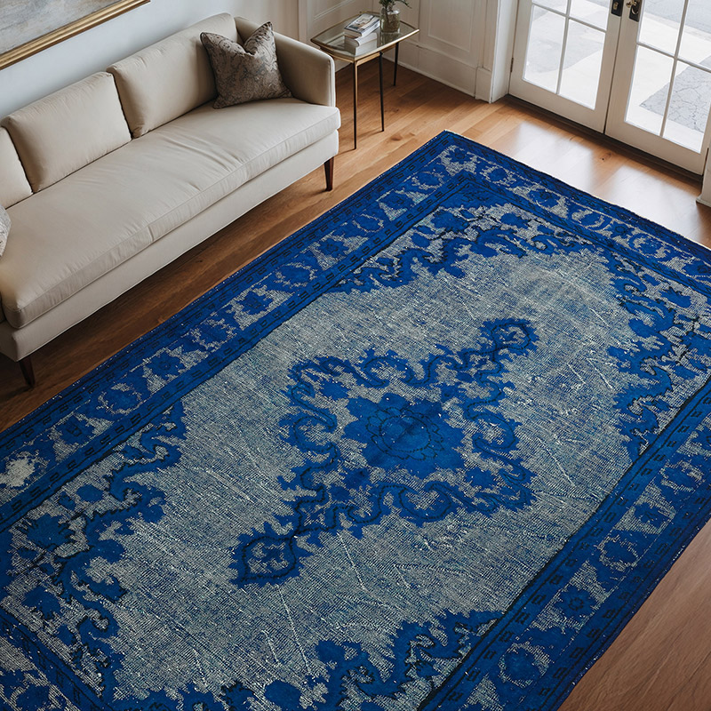 Hand Carved Over-Dyed Rug - 7' 2" x 10' 7" (86" x 127") - K0080749