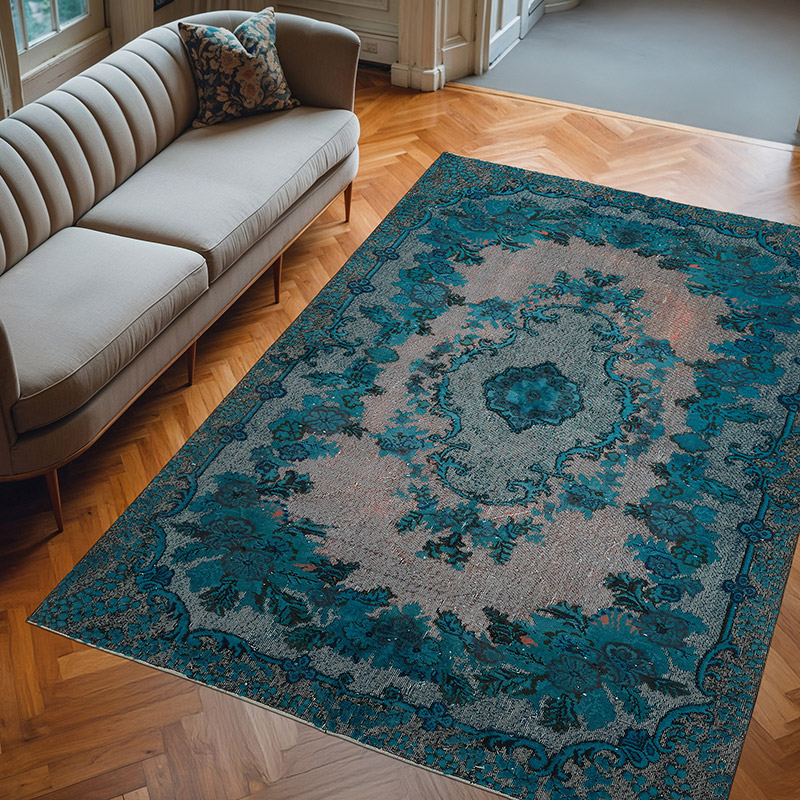 Alfombra Tallada a Mano Sobre Teñida - 210 cm x 295 cm - K0080759