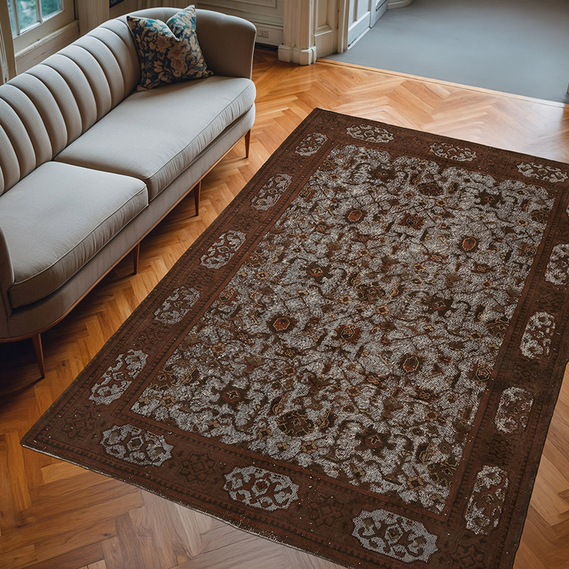 Alfombra Tallada a Mano Sobre Teñida - 205 cm x 305 cm - K0080767