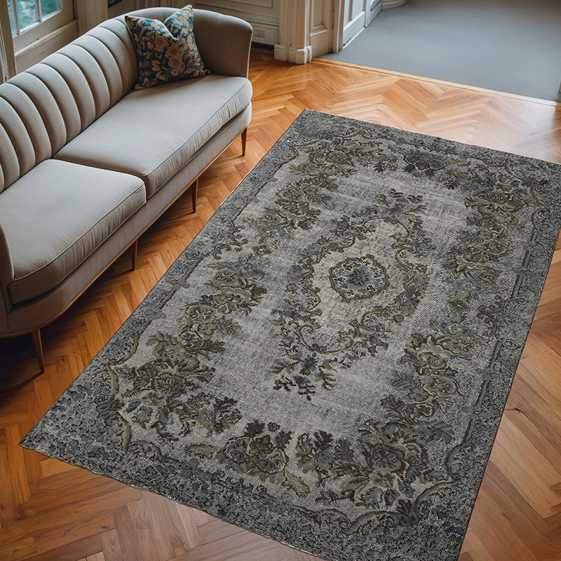 Alfombra Tallada a Mano Sobre Teñida - 178 cm x 285 cm - K0080772