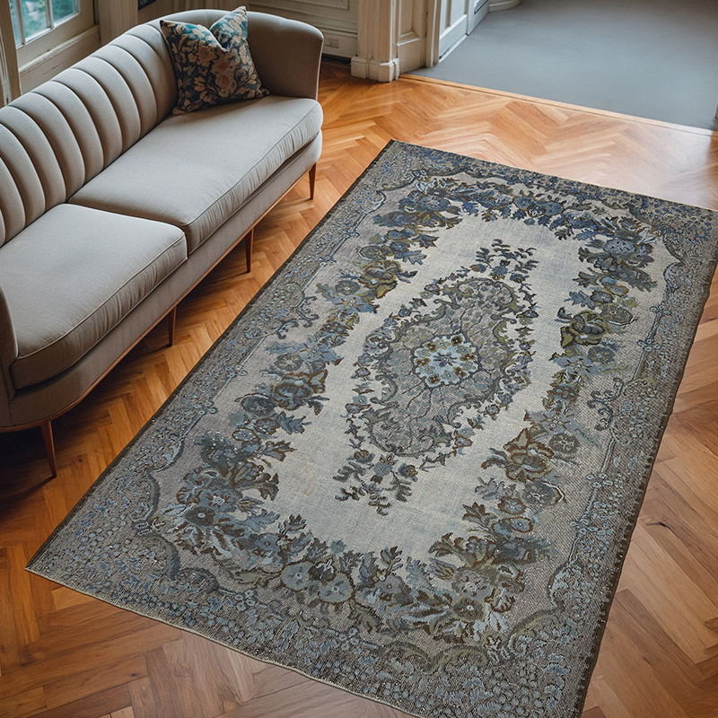 Alfombra Tallada a Mano Sobre Teñida - 189 cm x 306 cm - K0080779