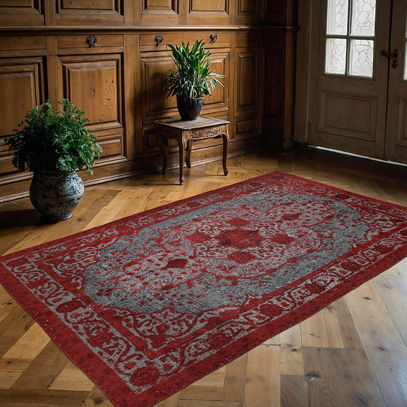 Alfombra Tallada a Mano Sobre Teñida - 153 cm x 248 cm - K0080783