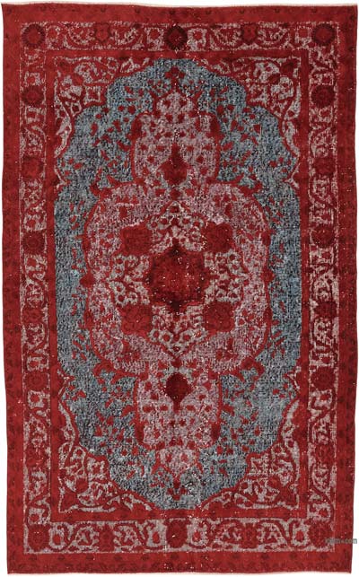 Hand Carved Over-Dyed Rug - 5'  x 8' 2" (60" x 98")