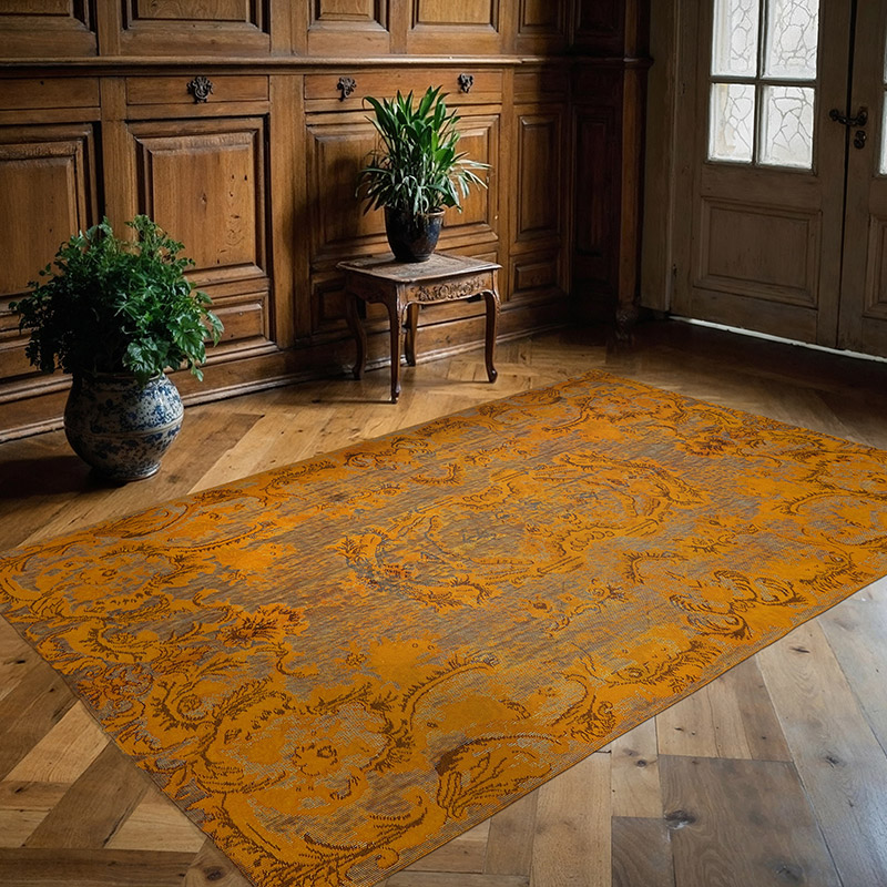 Alfombra Tallada a Mano Sobre Teñida - 170 cm x 258 cm - K0080784