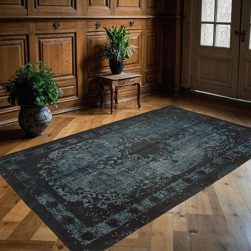 Alfombra Tallada a Mano Sobre Teñida - 157 cm x 253 cm - K0080788