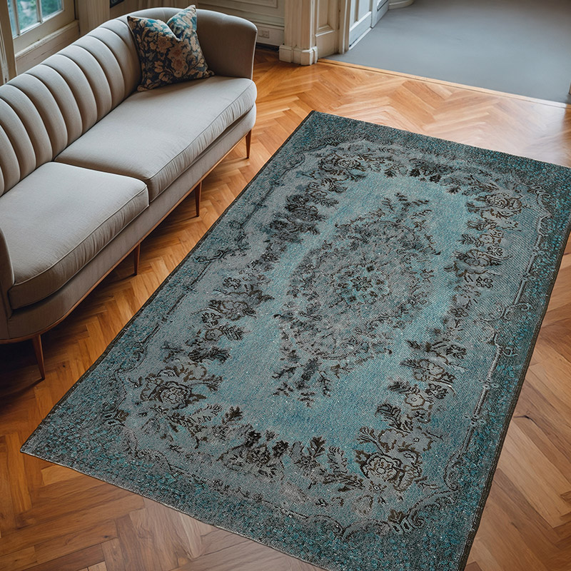 Alfombra Tallada a Mano Sobre Teñida - 175 cm x 276 cm - K0080789