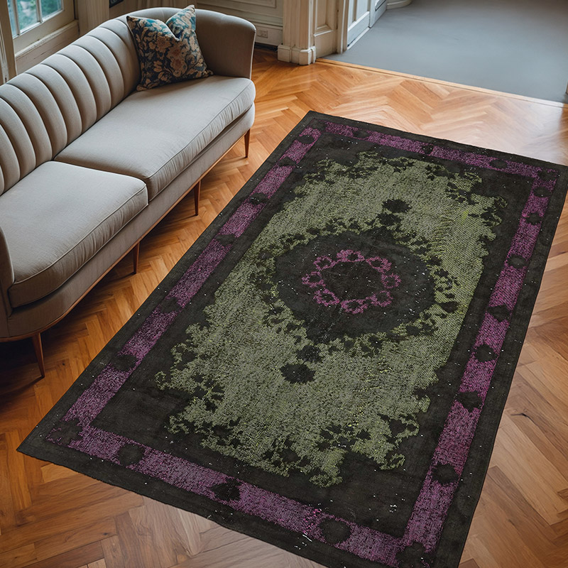 Alfombra Tallada a Mano Sobre Teñida - 168 cm x 282 cm - K0080790