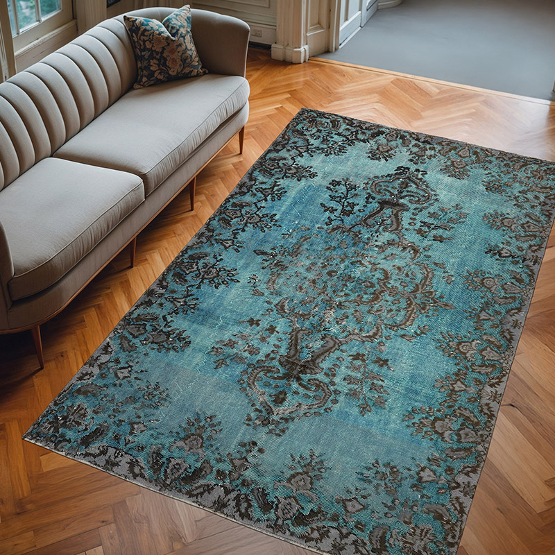 Alfombra Tallada a Mano Sobre Teñida - 180 cm x 286 cm - K0080791