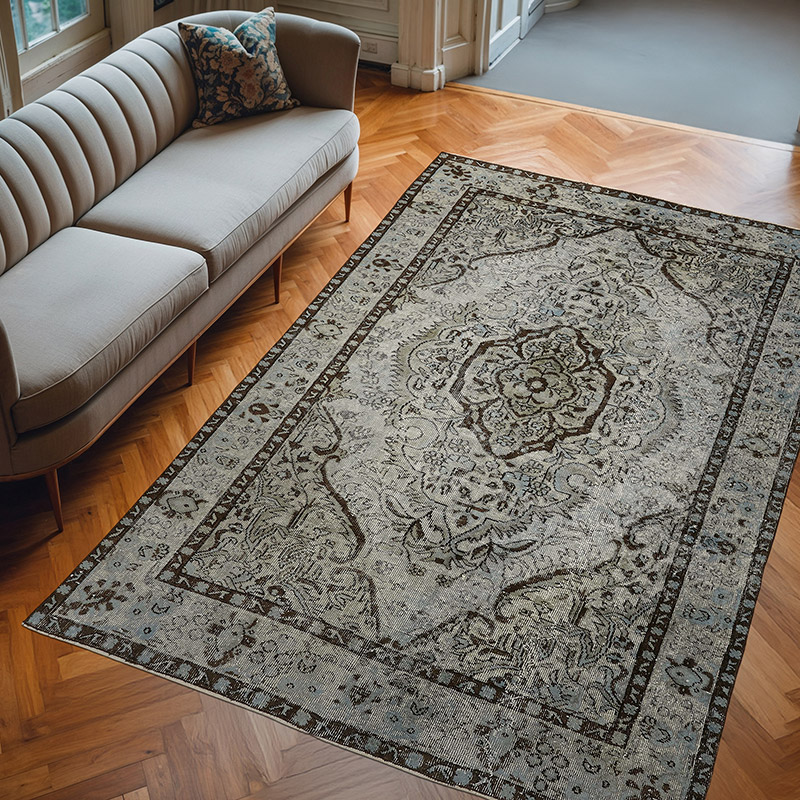 Hand Carved Over-Dyed Rug - 5' 11" x 8' 10" (71" x 106") - K0080796