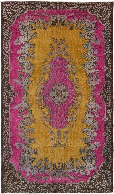 Hand Carved Over-Dyed Rug - 5' 10" x 9' 11" (70" x 119")