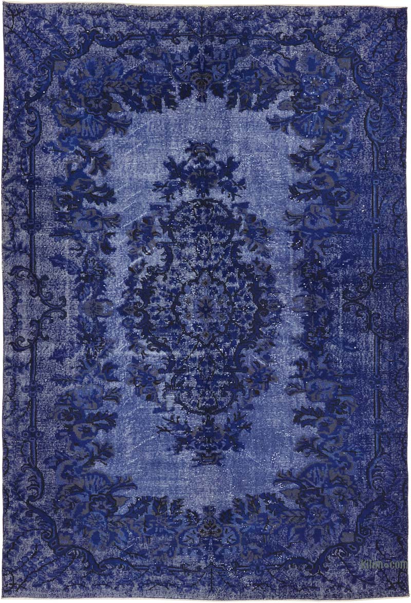 Hand Carved Over-Dyed Rug - 6' 7" x 9' 7" (79" x 115") - K0080799