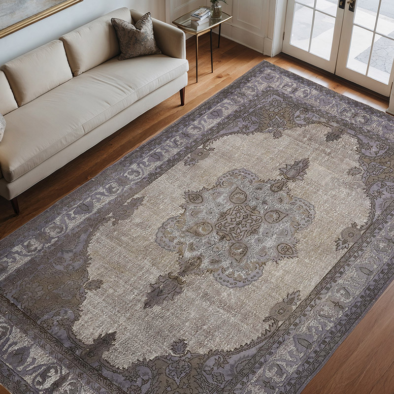 Alfombra Tallada a Mano Sobre Teñida - 210 cm x 321 cm - K0080802