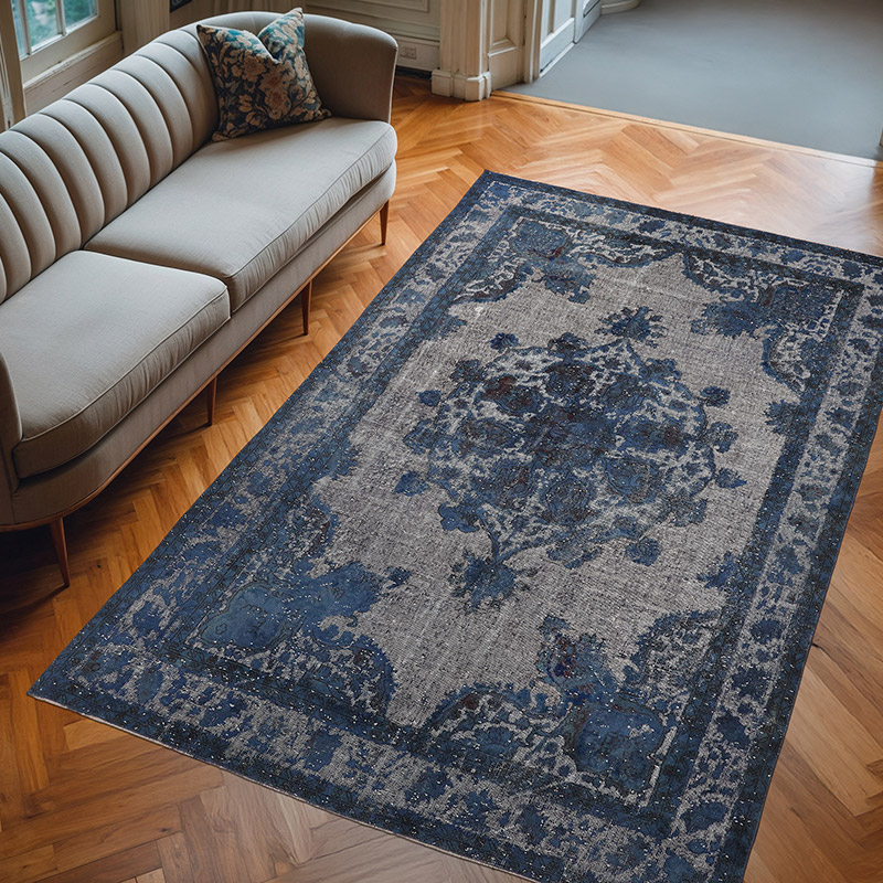 Hand Carved Over-Dyed Rug - 6' 3" x 9' 10" (75" x 118") - K0080807