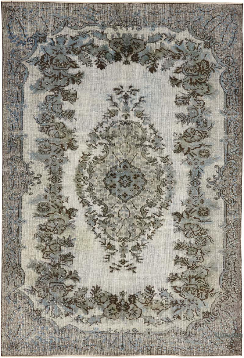 Alfombra Tallada a Mano Sobre Teñida - 196 cm x 287 cm - K0080810