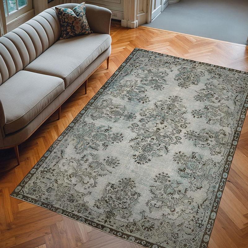 Alfombra Tallada a Mano Sobre Teñida - 200 cm x 308 cm - K0080815