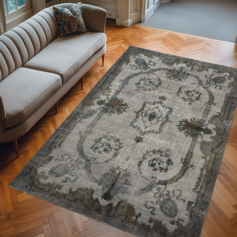 Alfombra Tallada a Mano Sobre Teñida - 188 cm x 294 cm - K0080819