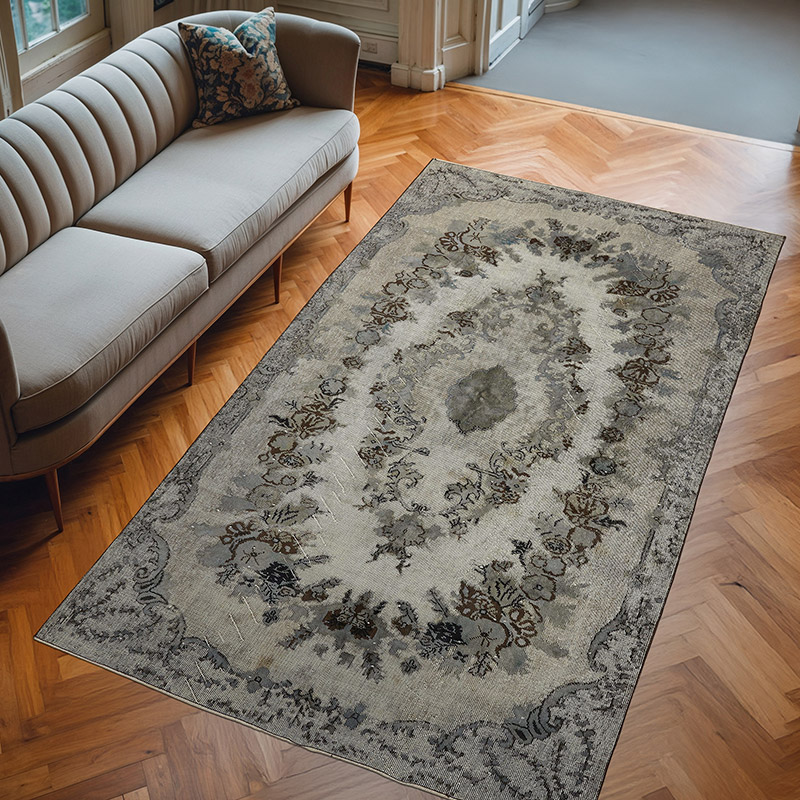 Alfombra Tallada a Mano Sobre Teñida - 170 cm x 301 cm - K0080821