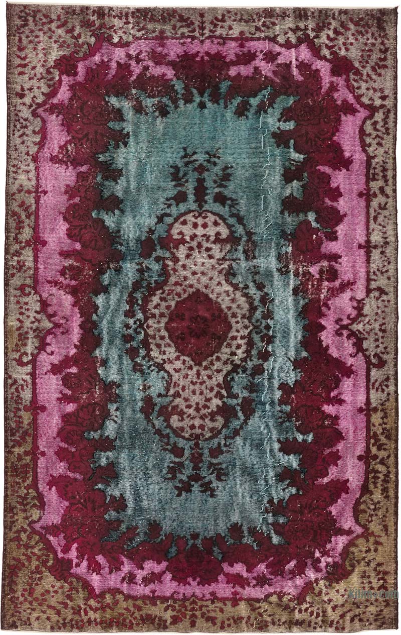 Hand Carved Over-Dyed Rug - 6' 2" x 9' 9" (74" x 117") - K0080824