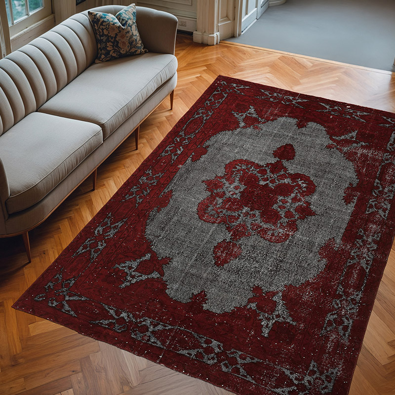Alfombra Tallada a Mano Sobre Teñida - 215 cm x 320 cm - K0080830