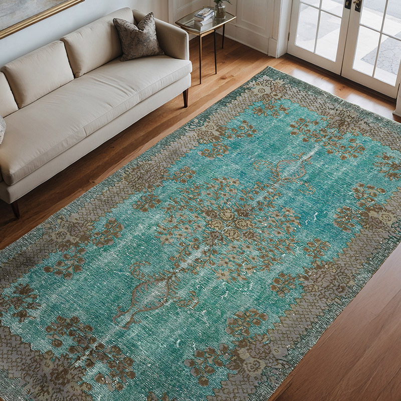 Alfombra Tallada a Mano Sobre Teñida - 196 cm x 330 cm - K0080833