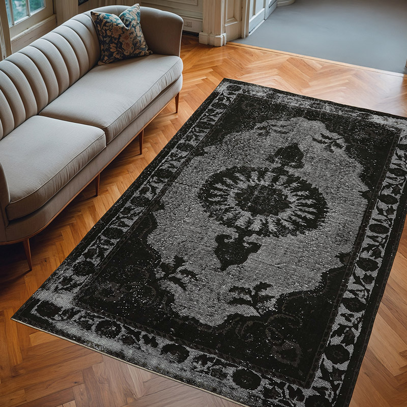 Hand Carved Over-Dyed Rug - 6' 2" x 9' 5" (74" x 113") - K0080850