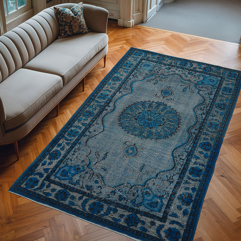 Hand Carved Over-Dyed Rug - 6' 2" x 10'  (74" x 120") - K0080851