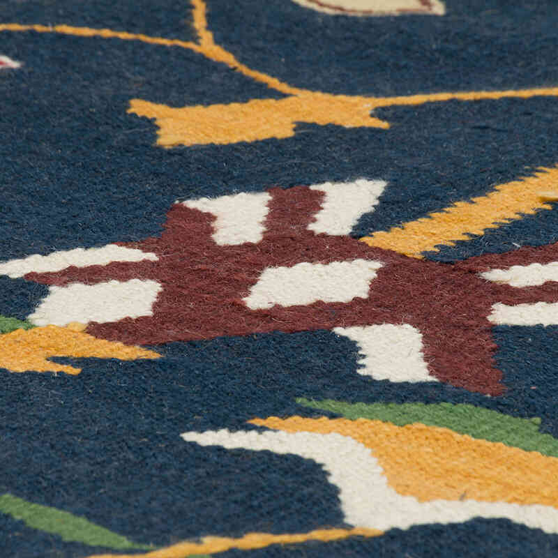 Azul Oscuro Nueva Alfombra Turca Kilim - K0080859