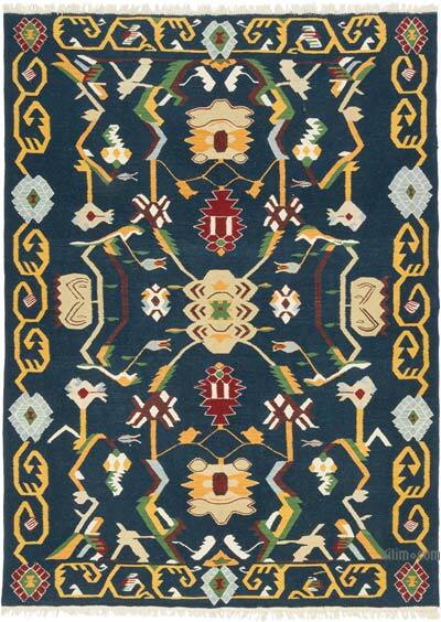 Lacivert Yeni Kök Boya El Dokuma Kilim