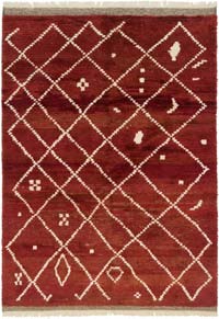 New Moroccan Style Hand-Knotted Tulu Rug - 6' 3" x 8' 11" (75" x 107")