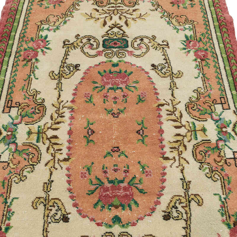Alfombra Vintage Turca Anudada a Mano - 112 cm x 210 cm - K0080888