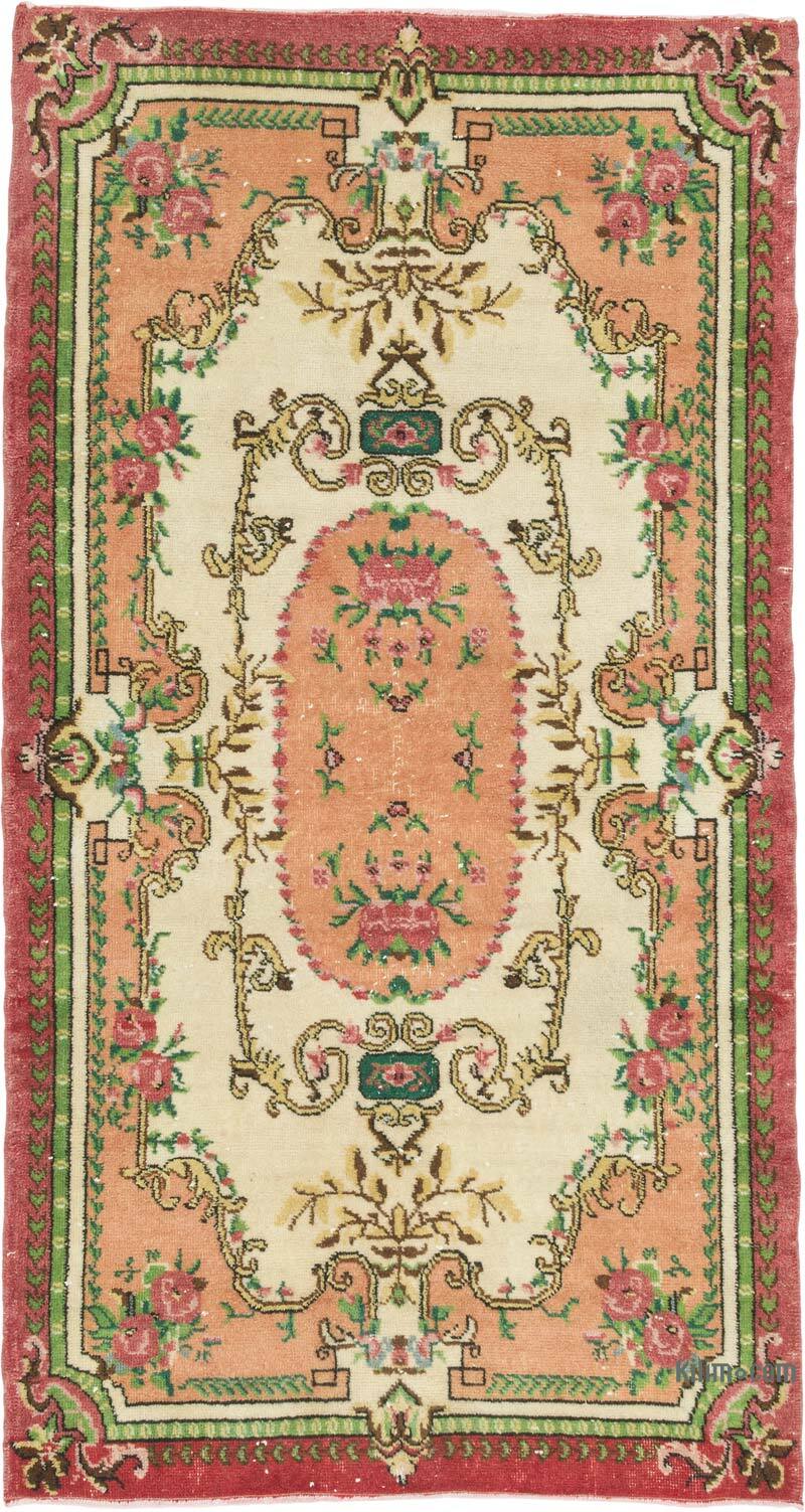 Alfombra Vintage Turca Anudada a Mano - 112 cm x 210 cm - K0080888