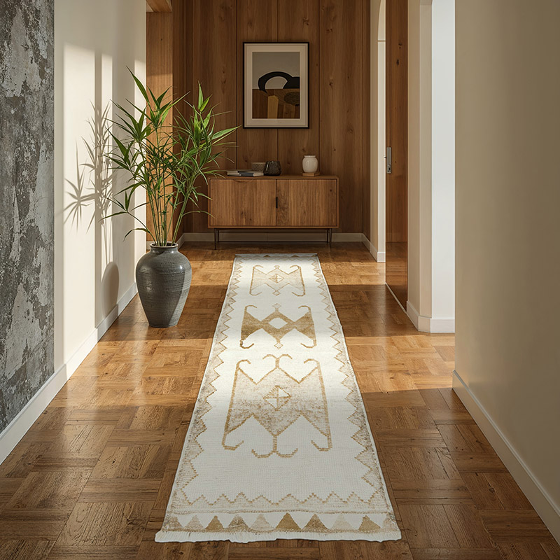Alfombra Vintage de pasillo - 93 cm x 285 cm - K0080898