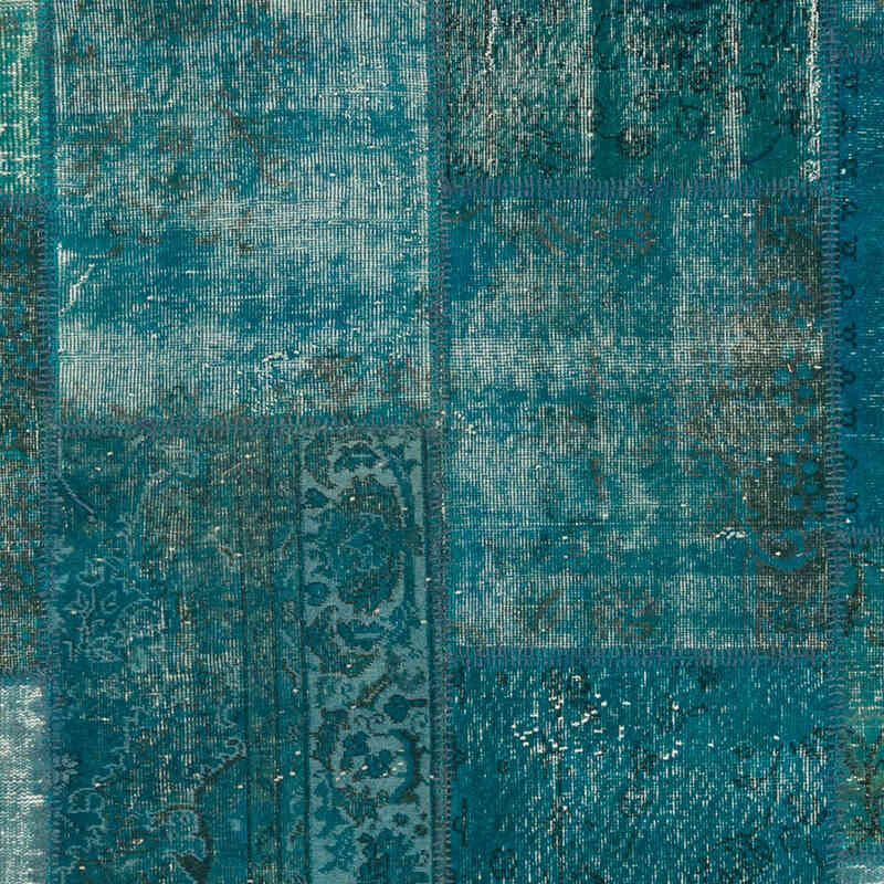 Patchwork Hand-Knotted Turkish Rug - 6' 7" x 9' 11" (79" x 119") - K0080915