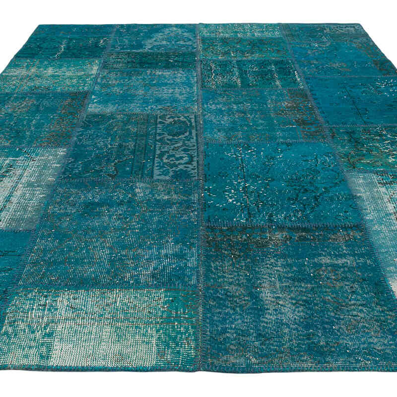 Patchwork Hand-Knotted Turkish Rug - 6' 7" x 9' 11" (79" x 119") - K0080915