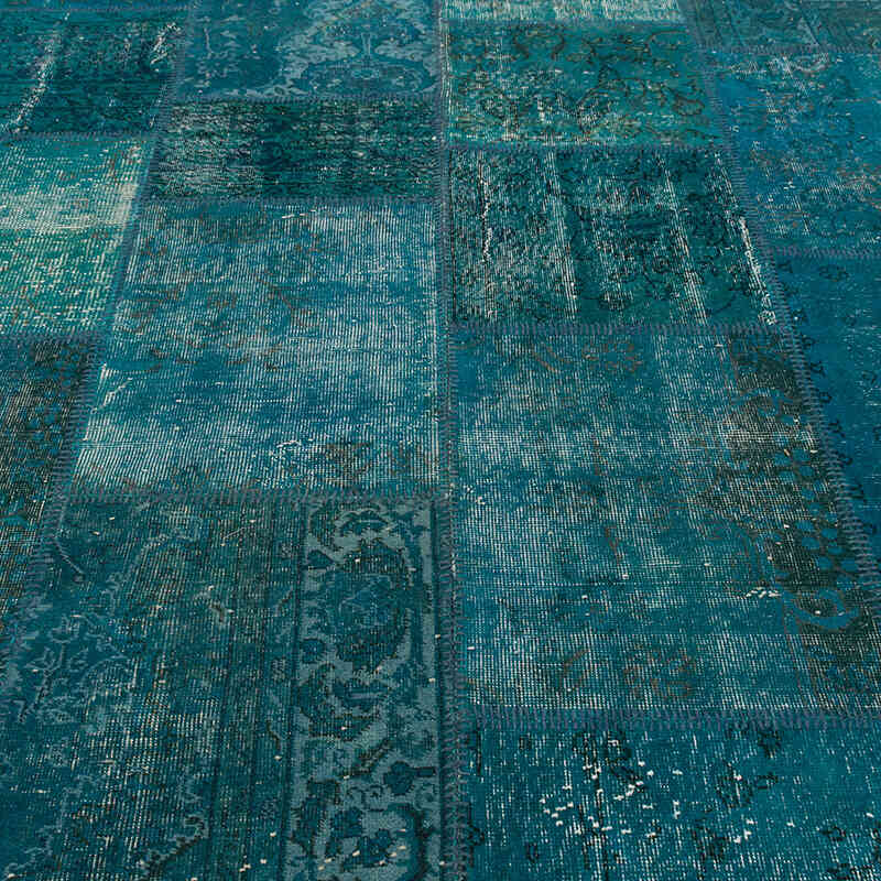 Patchwork Hand-Knotted Turkish Rug - 6' 7" x 9' 11" (79" x 119") - K0080915
