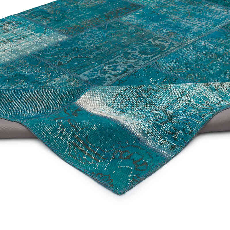 Patchwork Hand-Knotted Turkish Rug - 6' 7" x 9' 11" (79" x 119") - K0080915