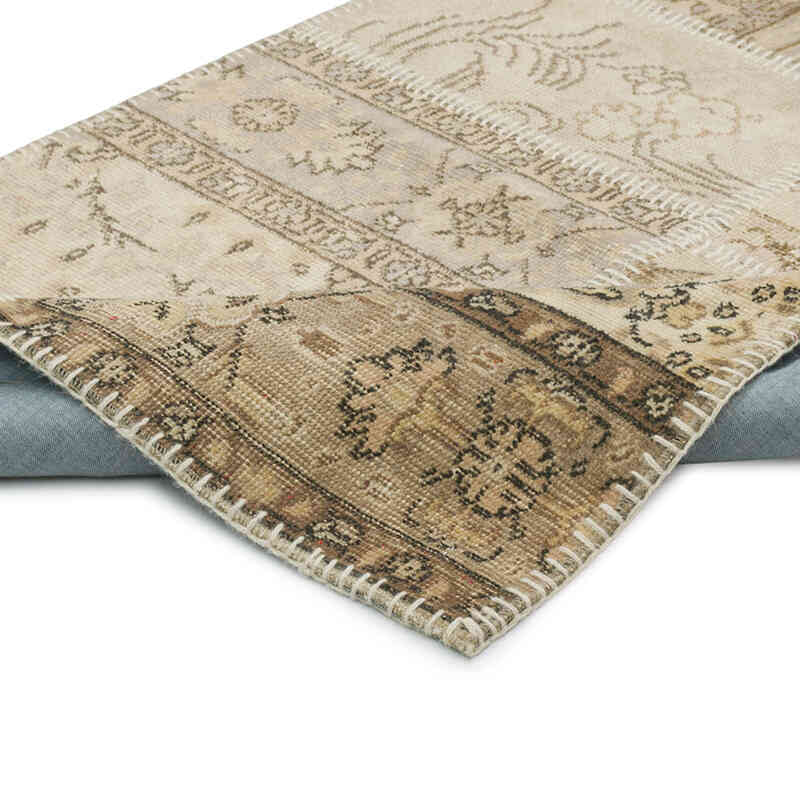 Patchwork Hand-Knotted Turkish Rug - 2' 11" x 9' 6" (35" x 114") - K0080918